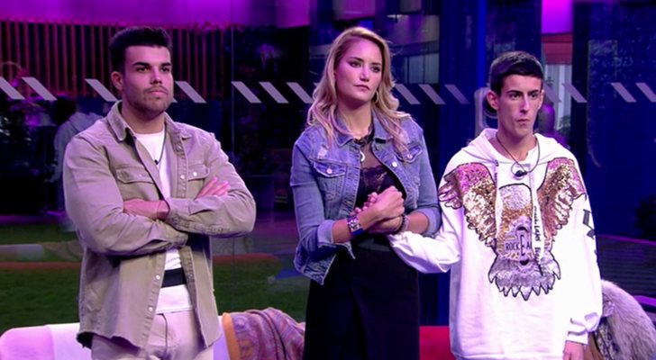 Pol Badía, Alba Carrillo y El Cejas antes de conocer la decisión de la audiencia en 'GH VIP 7'