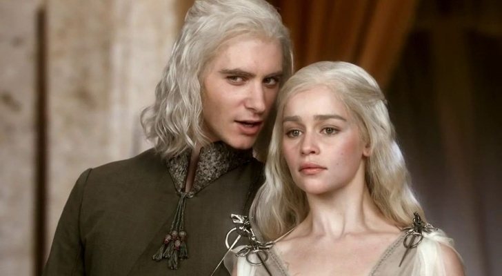Harry Lloyd y Emilia Clarke como Viserys y Daenerys Targaryen en &#39;Juego de Tronos&#39;