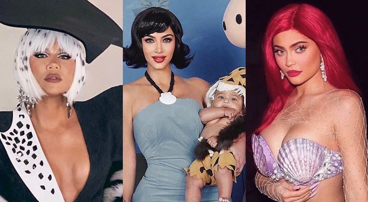 Khloe y Kim Kardashian y Kylie Jenner, con sus disfraces de Halloween 2019