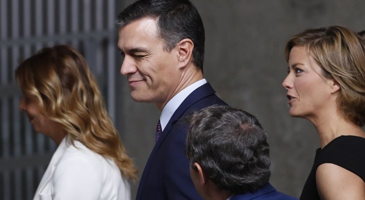 La entrada de Pedro Sánchez a el 'Debate electoral 4-N'