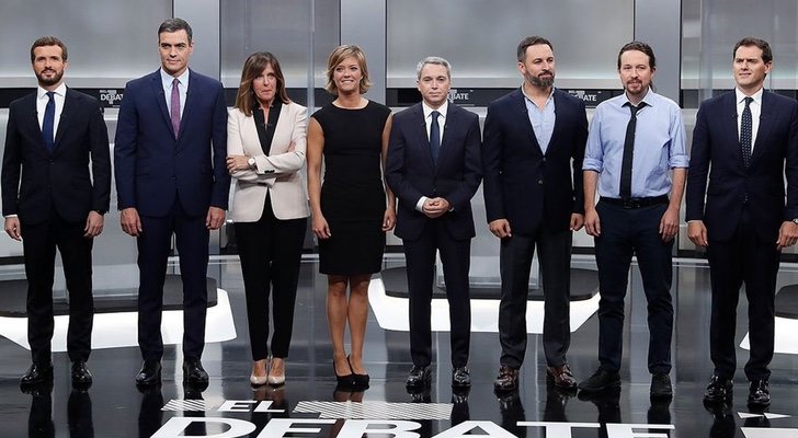 Los cinco líderes políticos en &#39;Debate electoral 4-N junto a Ana Blanco y Vicente Vallés y María Casado