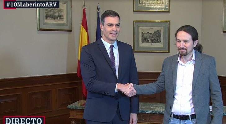 La foto del acuerdo Sánchez e Iglesias