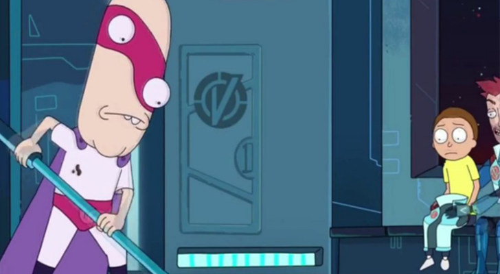 Noob-Noob limpia la base de los Vindicadores en 'Rick y Morty'