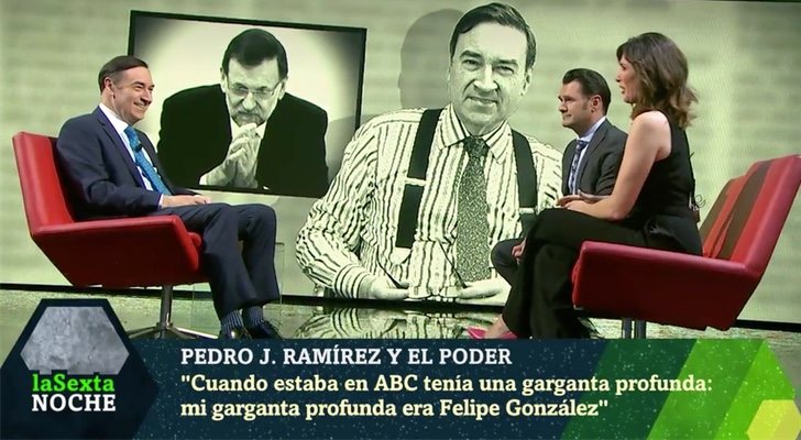 Pedro J. Ramírez en 'laSexta noche' entrevistado por Iñaki López y Verónica Sanz