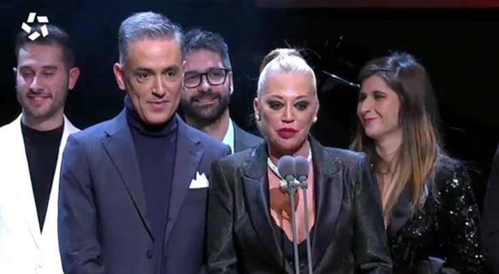 Kiko Hernández y Belén Esteban en la gala de los XXI Premios Iris