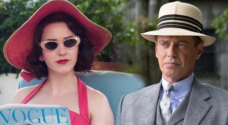 Rachel Brosnahan en 'The Marvelous Mrs. Maisel' y Steve Buscemi en 'Boardwalk Empire'