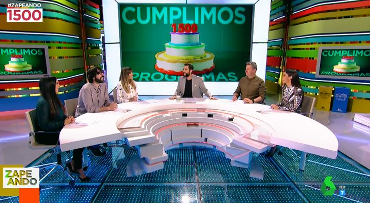 Dani Mateo y los colaboradores de &#39;Zapeando&#39; celebran los 1.500 programas