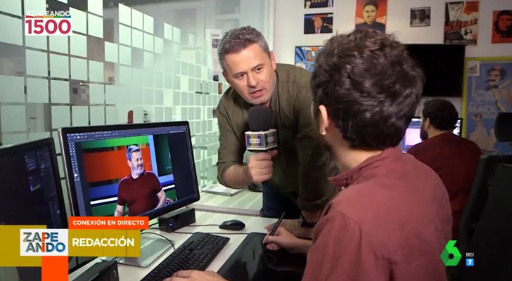 Miki Nadal visita al equipo de &#39;Zapeando&#39; tras las cámaras