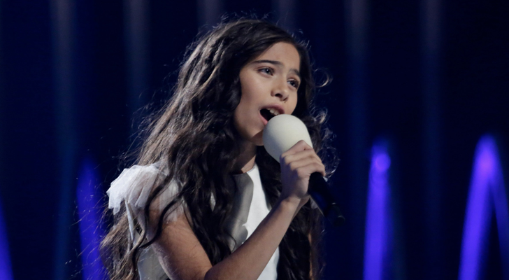 Melani García cantando "Marte" en Eurovisión Junior 2019