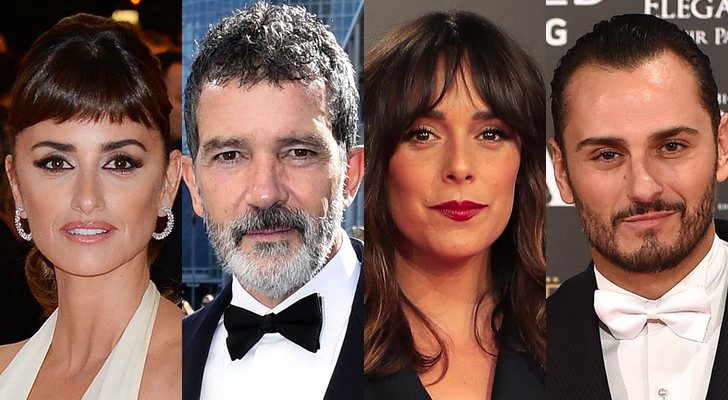 Penélope Cruz, Antonio Banderas, Belén Cuesta y Asier Etxeandía