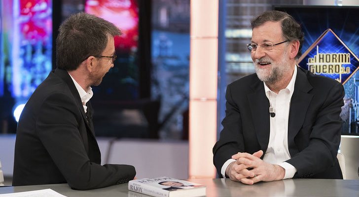 Pablo Motos y Mariano Rajoy en 'El hormiguero'