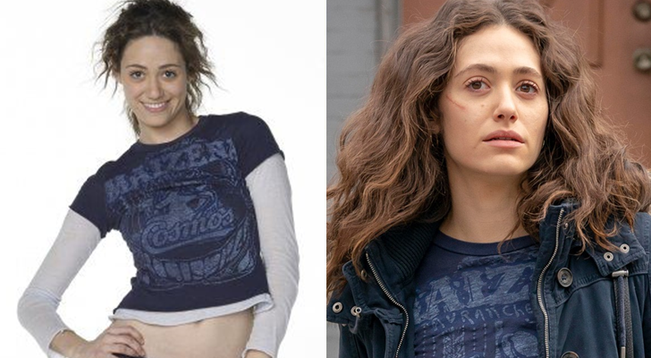 Emmy Rossum al inicio de 'Shameless' (izq.) y en la actualidad (der.)