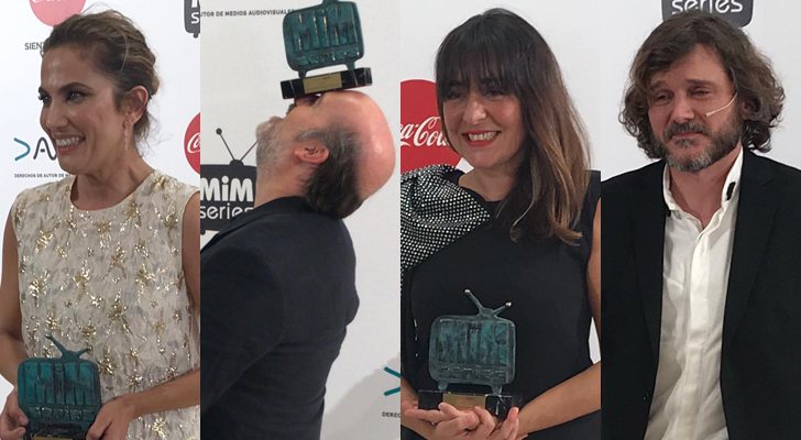 Toni Acosta y Javier Cámara, Mejores Actores de Comedia; y Candela Peña y Salva Reina, Mejores Actores de Drama en los Premios MiM 2019
