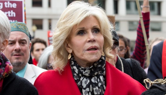 Jane Fonda se manifiesta ante el Capitolio