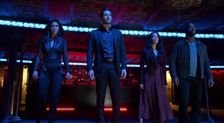 Tom Ellis, D.B. Woodside, Lesley-Ann Brandt y Inbar Lavi en 'Lucifer'