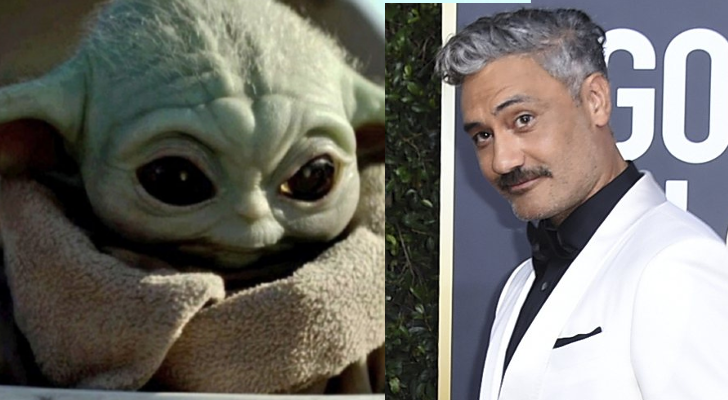 Baby Yoda junto a Taika Waititi