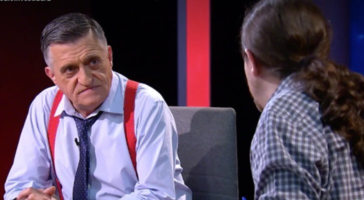 El Gran Wyoming entrevistando a Pablo Iglesias