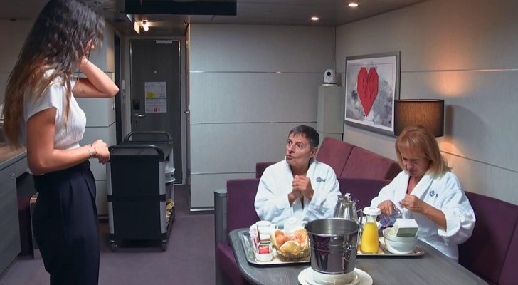 Jero y Adriana durante su paso por 'First Dates Crucero'