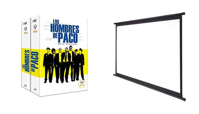 'Los hombres de Paco' y pantalla de proyección
