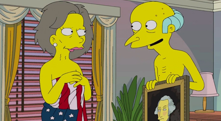 El señor Burns junto a su amante Maxine