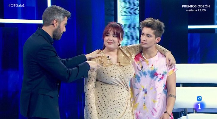 Roberto Leal junto a Ariadna y Nick, nominados de la Gala 1 de 'OT 2020'