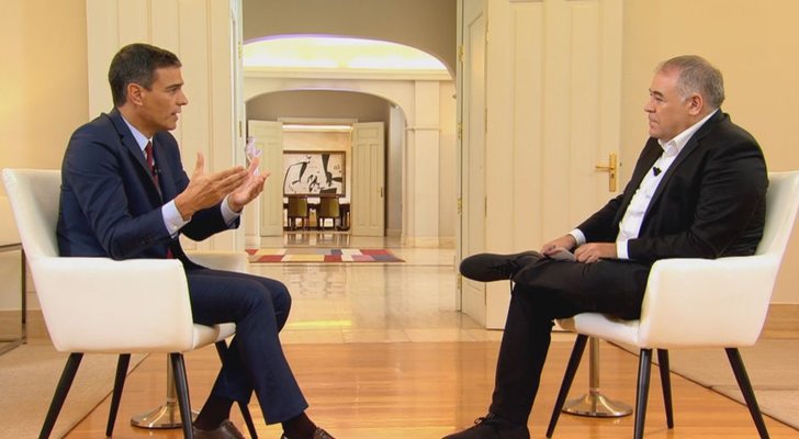 Pedro Sánchez y Antonio G. Ferreras, en La Moncloa