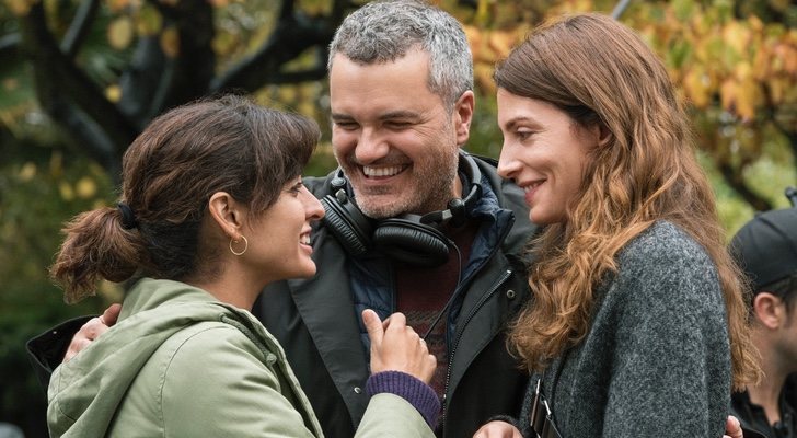 Inma Cuesta, Carlos Montero y Bárbara Lennie en el rodaje de 'El desorden que dejas'