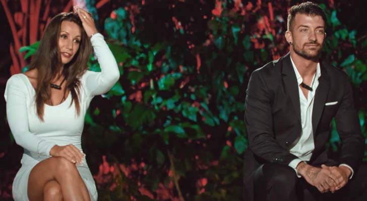 Fani y Rubén durante la hoguera final en &#39;La isla de las tentaciones&#39;