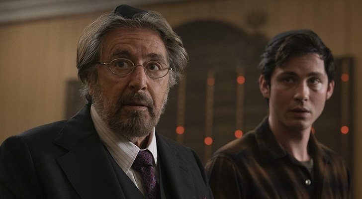 Al Pacino y Logan Lerman acuden a la sinagoga en 'Hunters'