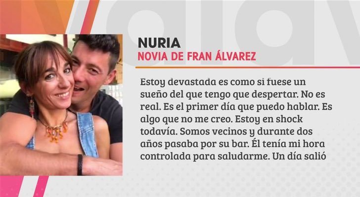 Fran Álvarez con su novia Nuria en un extracto de 'Viva la vida'