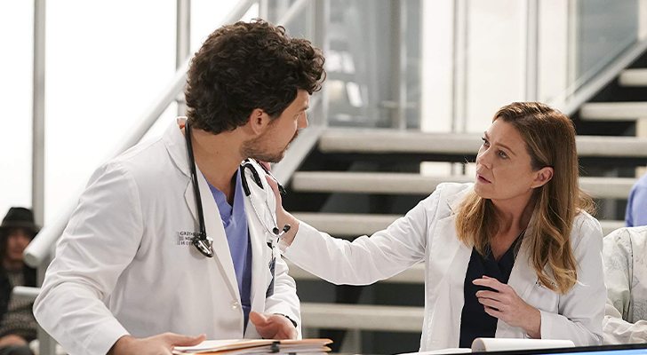 Andrew y Meredith conversan en 'Anatomía de Grey'