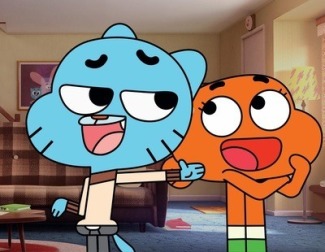 En 'El asombroso mundo de Gumball', Gumball es un gato de 12 años que suele meterse en líos junto con su mejor amigo, un pez llamado Darwin