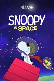 Cartel de Snoopy en el espacio