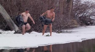 Nick Jonas se mete semidesnudo en un lago de agua helada junto a Bear Grylls