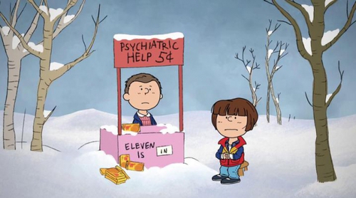 'Stranger Things' se caricaturiza a lo Snoopy por Navidad