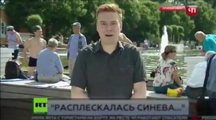 El brutal puñetazo en directo de un hooligan ruso a un periodista de la cadena NTV