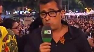 Andreu Buenafuente, reportero desde Plaza de Catalunya para 'Al rojo vivo'