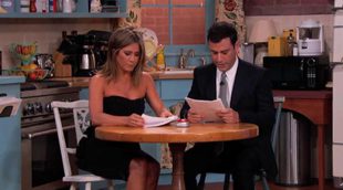 Jennifer Aniston, Courteney Cox y Lisa Kudrow se reúnen de nuevo en una escena de 'Friends' con Jimmy Kimmel