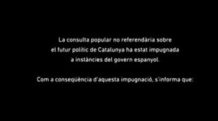El anuncio de tv de la Generalitat de Catalunya para informar de la impugnación del 9N