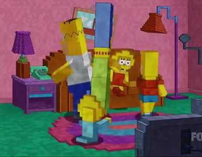 'Los Simpson' parodian al videojuego de construcción Minecraft