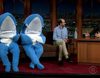 Tras su actuación en la Super Bowl 2015, John Mayer entrevista a los tiburones de Katy Perry en 'The Late Late Show'