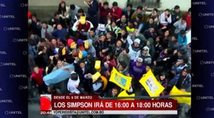 Insólita manifestación en Bolivia por cambio de horario de 'Los Simpsons'