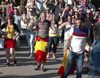 El flashmob de los eurofans españoles a Edurne en Viena