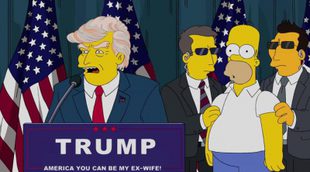 Homer Simpson se adentra en el pelo de Donald Trump
