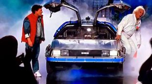 Michael J. Fox y Christopher Lloyd en el homenaje a "Regreso al futuro" de 'Jimmy Kimmel Live'
